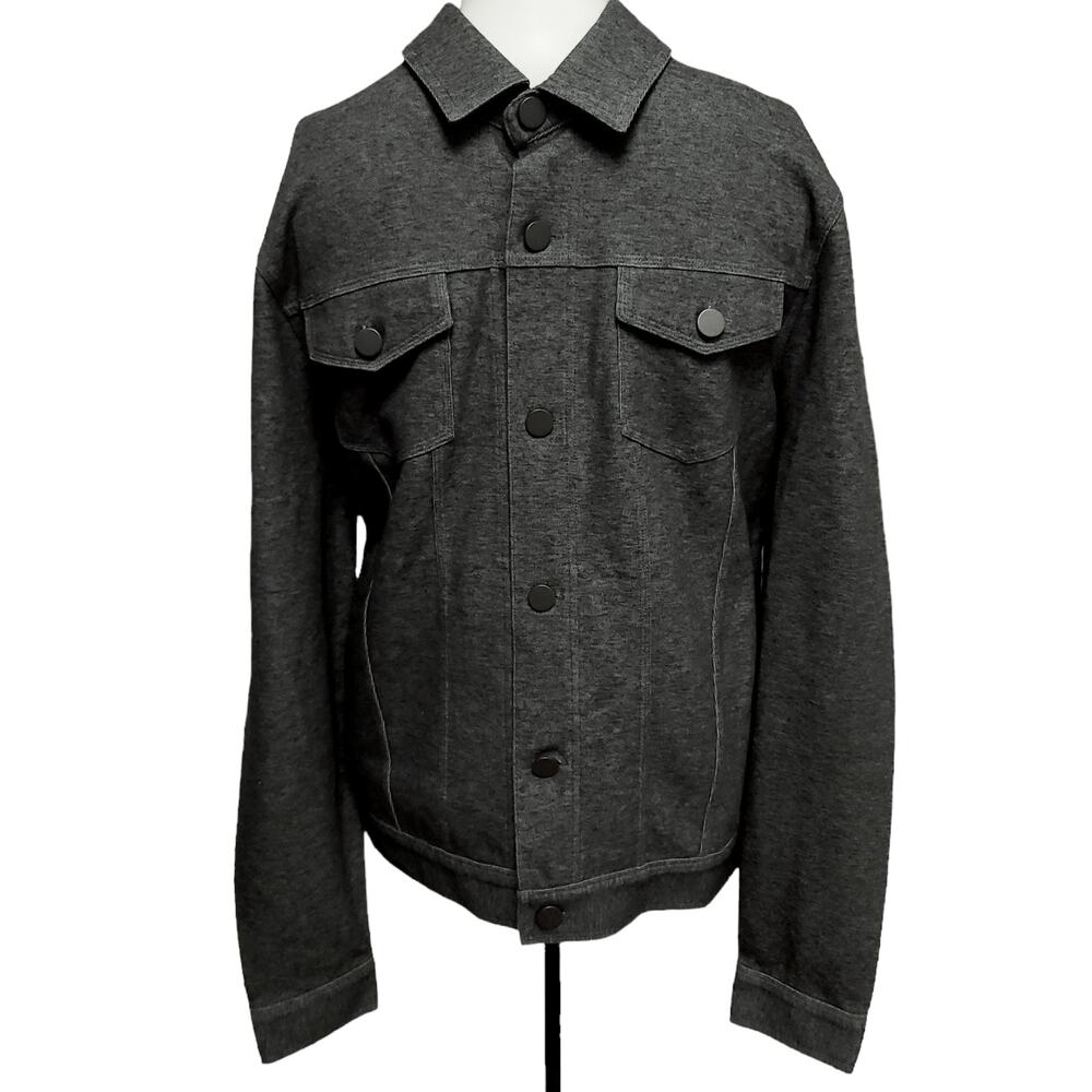 RAFFI men's button up cotton blend knit casual shacket gray jacket Sz Small NEW